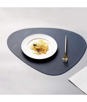 Washable Kitchen Luxury Dining Gold Round Synthetic Pu Faux Leather Placemats For Dining Table