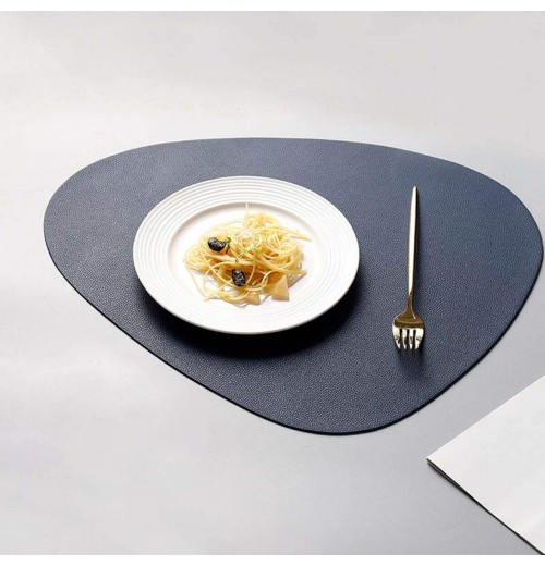 Washable Kitchen Luxury Dining Gold Round Synthetic Pu Faux Leather Placemats For Dining Table