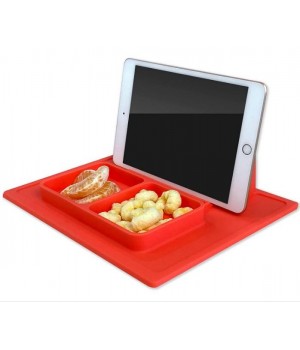 Baby Food Placemat with Built-in Tablet Phone Stand