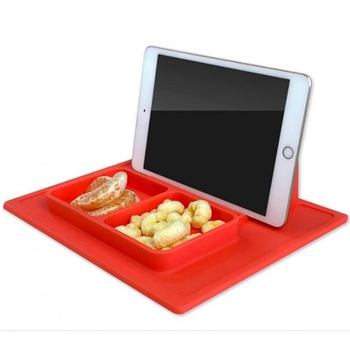 Baby Food Placemat with Built-in Tablet Phone Stand