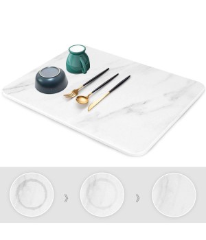 Skymoving Home Marble Eco-Friendly Super Absorbent Heat Resistant Diatomite Stone Dish Drying Mats for Kitchen Counter