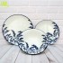 2023 newest Customized Ceramic blue Kitchen Tableware Plates leaves Shape printing Dish Wedding Plates