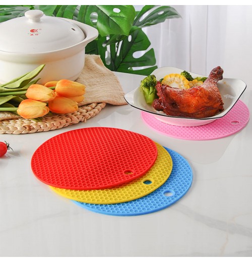 Modern round Non-Slip Silicone Table Mat Heat Resistant Place Mats for Home Dining Table Kitchen Restaurant Tea Cup Drinks Hold