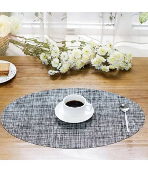 Anti-slip chirsmas desgin vinyl oval placemats pvc woven mesh place mat pvc table mat for dinner