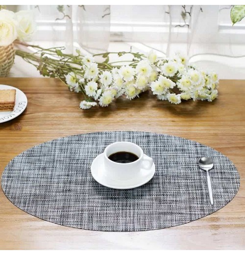 Anti-slip chirsmas desgin vinyl oval placemats pvc woven mesh place mat pvc table mat for dinner