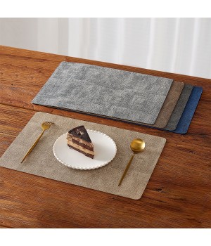 New Arrival Faux Leather Heat Resistant Placemats Set Of 6 Waterproof Wipeable Dining PU Place Mats For Indoor & Outdoor