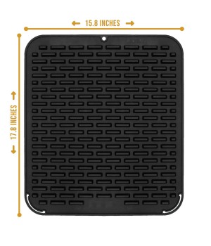 PH-006 Most Popular Deep Ridges Kitchen Counter Mat Silicone Dish Drying Mat