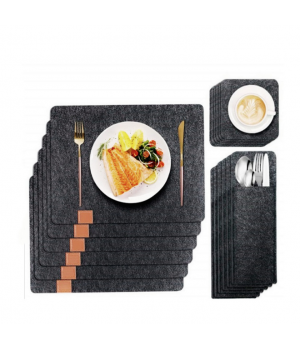 Premium Felt Placemat Non-Slip Washable Felt Place Mats Heat-Resistant Table Mat Felt Mat