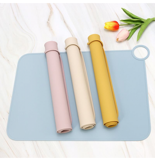 Pure Color Silicone Oven Mitts Bowl Mat Heat-Resistant Kitchen Accessories Home Kids Dining Table Placemat