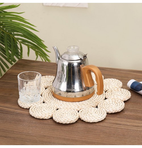 Eco-Friendly round Hand-Woven Rattan Corn Placemats Durable Table Decoration for Kitchen Dining for Food Commercial Use