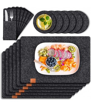 Felt Placemats Non Slip Heat Resistant for Kitchen Table Set of 6