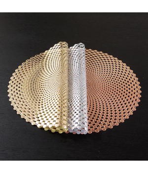 Round Placemats For Dining Table Decorative metallic PVC placemat Wedding placemats