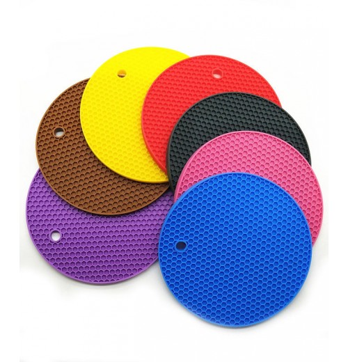 Honeycomb Cup Mat, Silicone Coaster Pad Mat For Kitchen Durable Round Shape Silicone 18*0.7cm 100pcs 80g/pc Europe Free