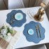 Kitchen Dining Leather Table Mat Custom Round Non-slip Washable Faux Printed Pu Leather Placemat