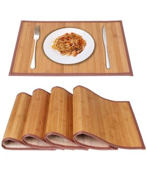 Natural Table Dinner Woven Bamboo Set placemat Natural Bamboo Table placemats For Dishes