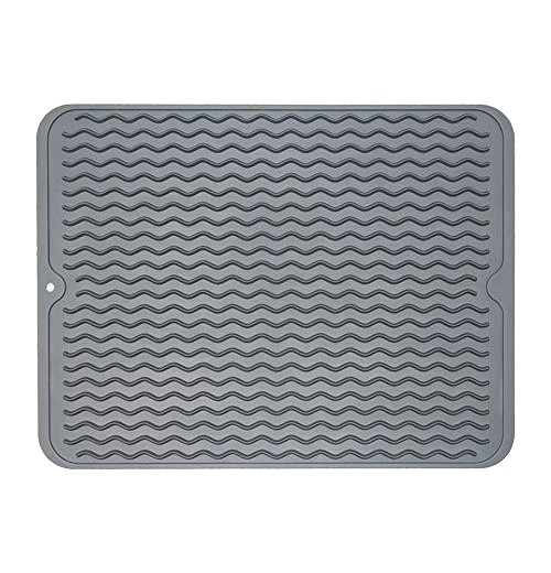 New Arrival Facial Eco-friendly Heat-resistant Silicone Dish Drying Mat For Kitchen Counter Sink