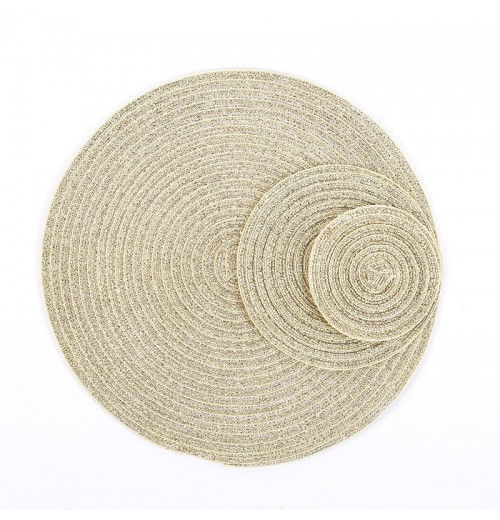 Ramie Cotton Table Mat Heat Insulation Mat Household Western Round Table Plate Bowl Mat