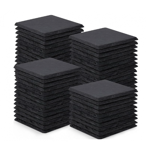 Wholesale Promotional Coasters Slate Placemats Stone drink Bulk Set Blank Black Round Slate Coasters