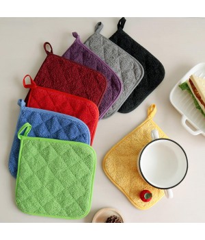 Thickened Thermal Placemat Terry Cloth Silver Coated Heat Resistant Mat Kitchen Multi-purpose Baking Pot Holder