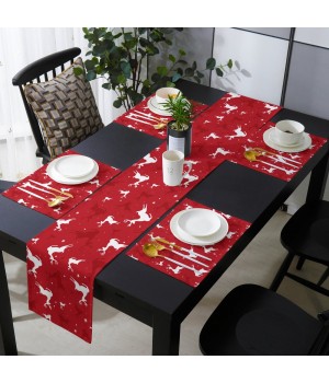 Christmas Table Runner New Year Party Decor Home Red Plaid Dinning Table Runner And Placemat Set