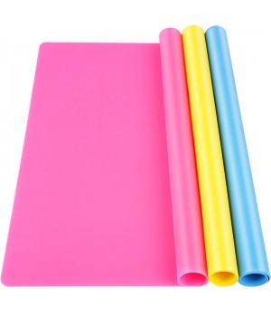 Solid Color Silicone Placemat Simple Children Students Thermal Insulation Non-Slip Silicone Mat Rectangular Thick Waterproof