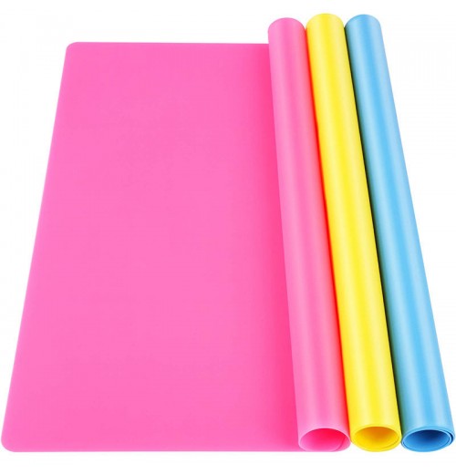 Solid Color Silicone Placemat Simple Children Students Thermal Insulation Non-Slip Silicone Mat Rectangular Thick Waterproof