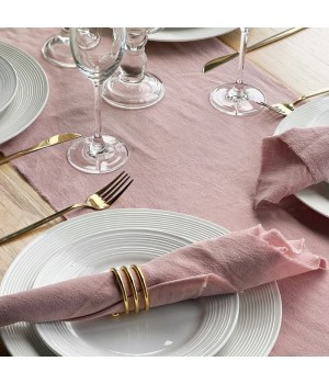 plain table runner cotton pink place mats dining table cloth napkins for Wedding Reception Bridal Shower Birthday